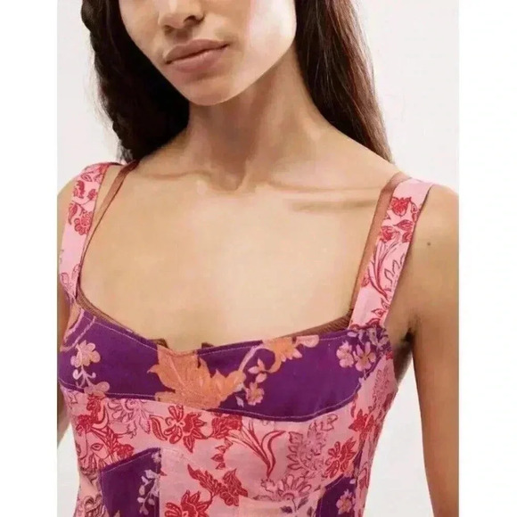 Free People Bowen Corset Rose Combo Size Large Nwot $78 - Picture 4 of 5